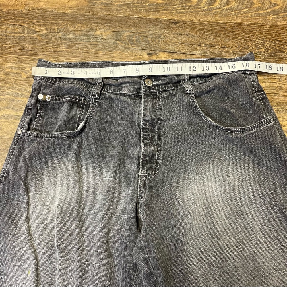 Southpole Brown Tab Jeans Fade Gray Baggy Skater Men 34x32 Straight Relax Grunge - Picture 3 of 14